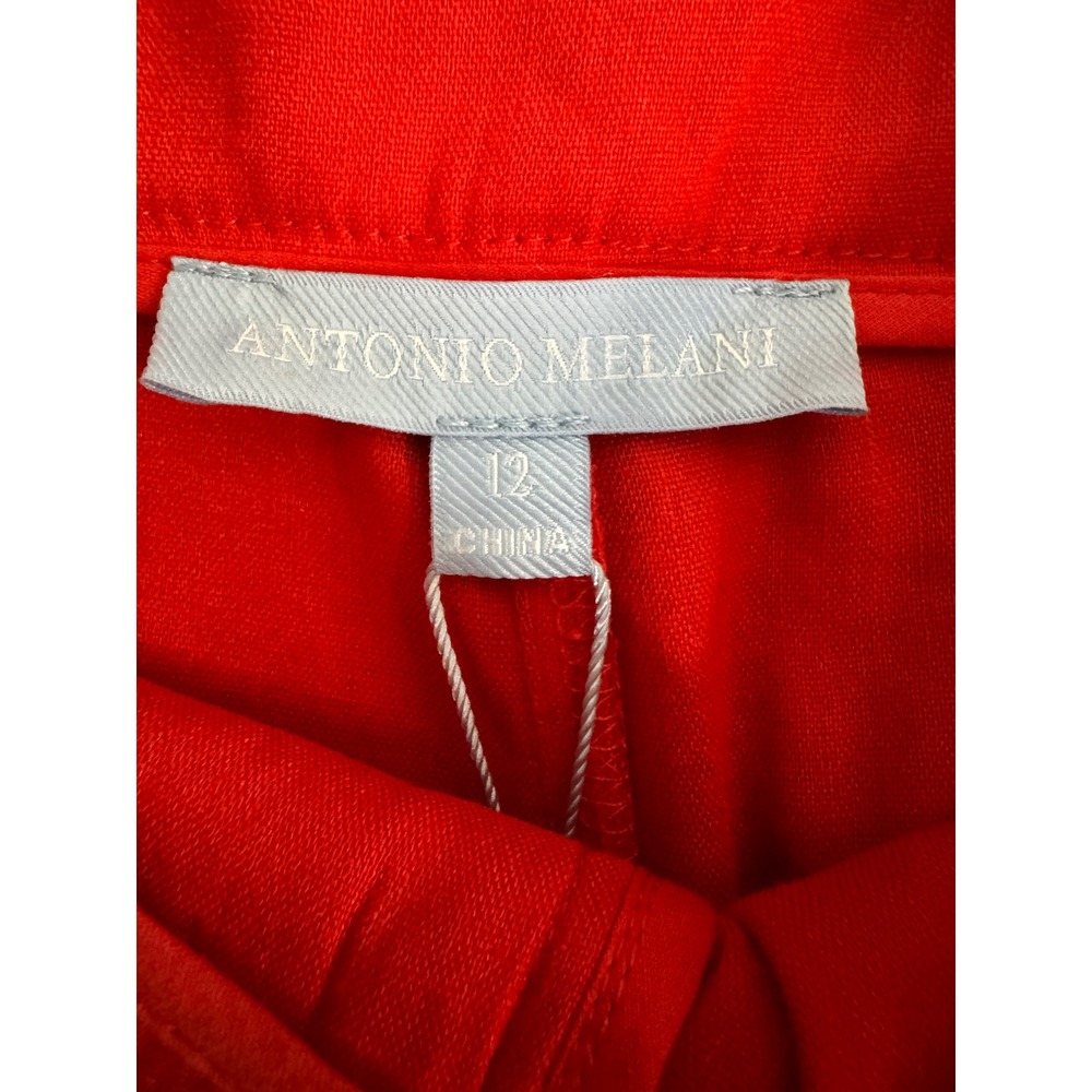 Antonio Melani Linen‎ Blend Belted Paperbag Waist Shorts Red Size 12 - Picture 4 of 9
